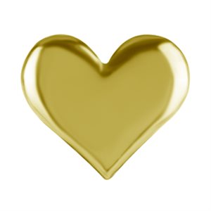 18k gold threadless heart attachment