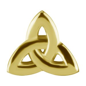 18K gold threadless celtic trinity attachment