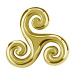 18K gold threadless celtic water symbol attachment