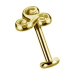 18K gold threadless celtic water symbol attachment