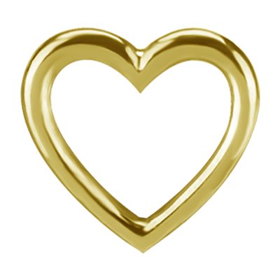 18K gold threadless heart shape attachment