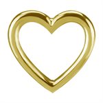 18K gold threadless heart shape attachment