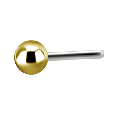 18k gold threadless ball attachment