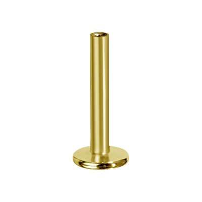 18k gold threadless labret stem