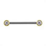 Barbell de sein sans filet en titanium avec boule en or 18k