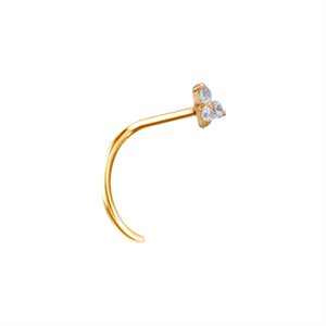 18k gold jewelled trinity nosescrew