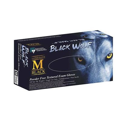 Medical grade black latex gloves (10 boxes)