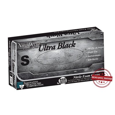 Medical grade black nitrile gloves