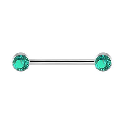 Titanium internal nipple barbell set with premium zirconia