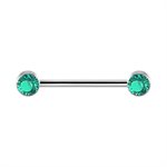 Titanium internal nipple barbell set with premium zirconia