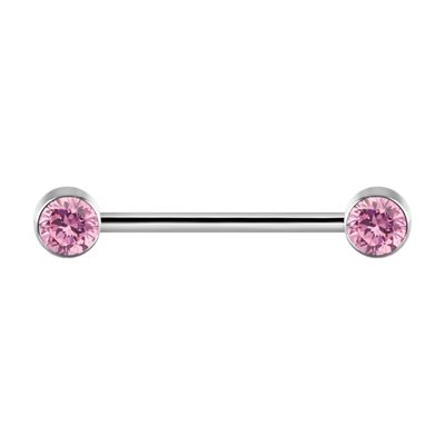 Titanium internal nipple barbell set with premium zirconia