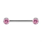 Titanium internal nipple barbell set with premium zirconia