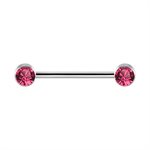 Titanium internal nipple barbell set with premium zirconia