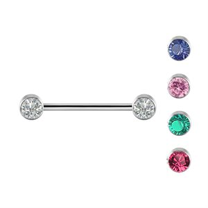 Titanium internal nipple barbell set with zirconia