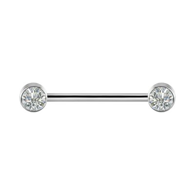 Barbell de sein interne en titanium avec zircon