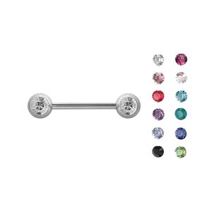 Double facing jewelled nipple barbell