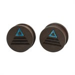 Ribbed mahogany wood plugs with triangle design