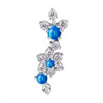 CoCr threadless jewelled attachment with flower and opals