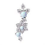 CoCr threadless jewelled attachment with flower and opals