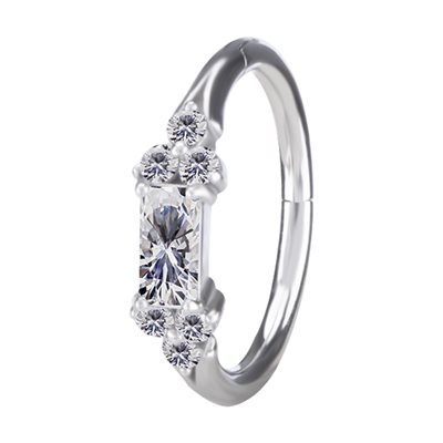 CoCr front facing jewelled clicker ring