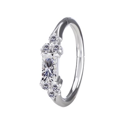 CoCr front facing jewelled clicker ring