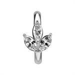 CoCr hinged belly clicker ring with marquise