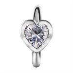 CoCr jewelled heart belly clicker ring