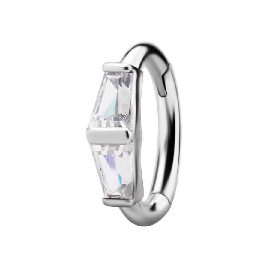 CoCr rook clicker ring w. 2 premium zirconia