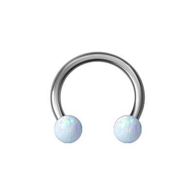 Circular barbell with opals