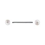 Barbell with fresh water pearls