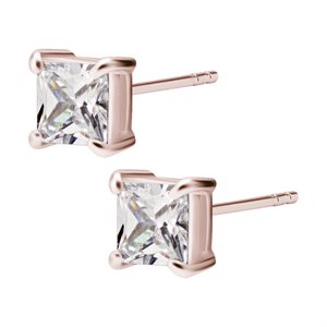 24k rose gold plated jewelled square earstuds