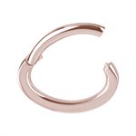 18k rose gold plated CoCr oval belly clicker -square profile