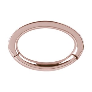 Anneau de nombril clicker ovale en CoCr plaqué or rose 18k