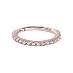 Anneau clicker en rose 18k avec des pierres griffées