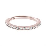 Anneau clicker en rose 18k avec des pierres griffées