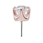 18k rose gold internal threadless jewelled attachment