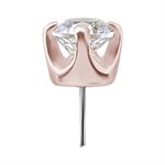 18k rose gold internal threadless jewelled attachment