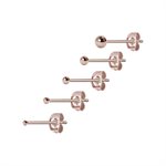 24k rose gold plated steel ball earstud