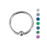 Titanium ball closure ring