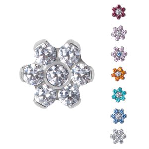 Titanium internal jewelled flower attachment