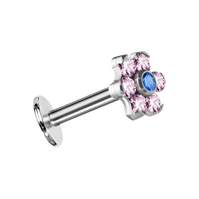 Jewelled flower titanium internal labret