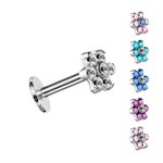 Jewelled flower titanium internal labret