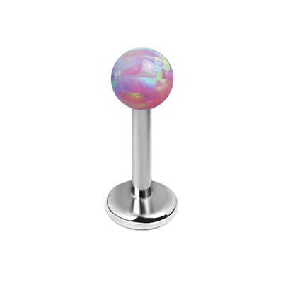 Titanium internal labret with opal