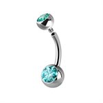 Titanium internal double jewelled navel banana