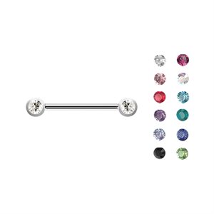 Double jewelled titanium nipple barbell