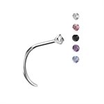 Ttitanium nosescrew with cubic zirconia