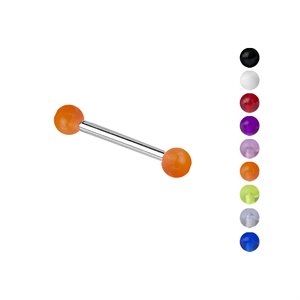 Barbell with acrylic balls