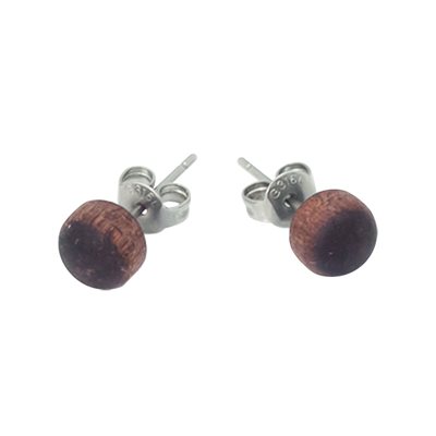 Mahogany wood earrings