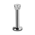 18k white gold internal threadless jewelled spare attachment