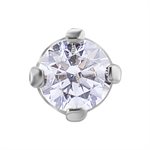 18k white gold internal threadless jewelled spare attachment